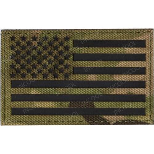 IR Reflective Infrared Left Right Shoulder American America Flag US Flags Blue Line Embroidered Patches Military Tactical Badges