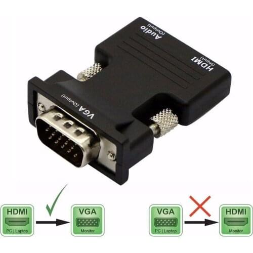 HD 1080P HDMI-compatible to VGA Adapter Digital To Analog Audio Video Converter Cable for PC Laptop TV Box Projector