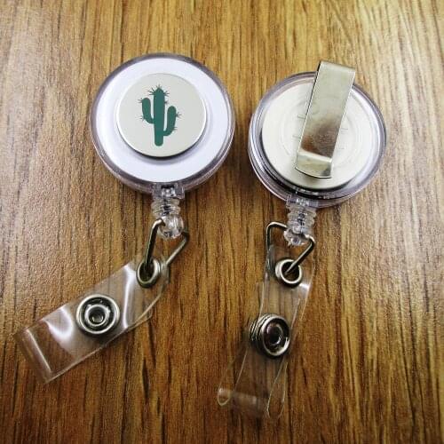 Cactus ID Badge Reel for Docter Nurse Teacher Student retractable recoil id badge holder work fun