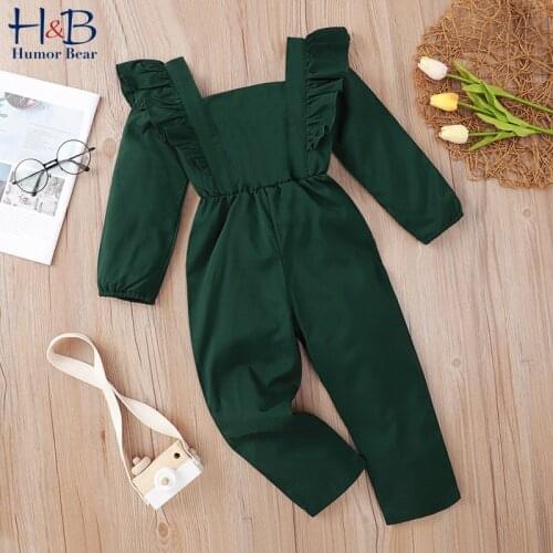 Humor Bear Childrens Jumpsuit Fashion Long Sleeve Loose Overalls Spring Autumn New Solid Color Jumpsuit Kids Casual Trousers