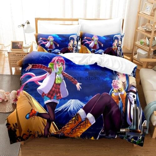 Cartoon Anime Camping Duvet Cover Set For Kids Gift Sexy Woman Bedding Sets Queen Size 3Pcs Decor Home Bedclothes
