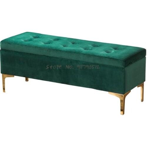 Bed-end stool light luxury clothing store cloakroom fitting room shoe changing stool sofa household entrance bench storage stool