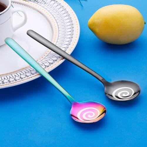Stainless steel spoon lollipop dessert coffee stir long handle spoon net red creative gift dessert spoon decorative teaspoon