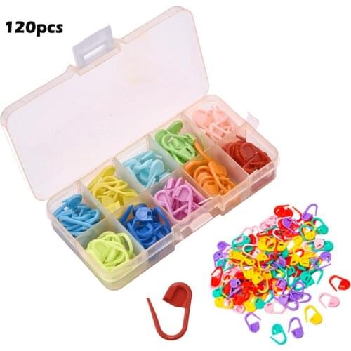 10 Colors Locking Stitch Markers Colorful Plastic Knitting Crochet Locking Markers Crochet Needle Clip Hook Tool with box