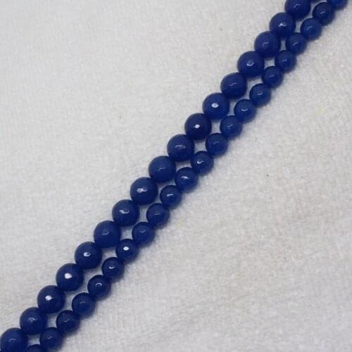 Mini. Order is $7! 8-10mm Faceted Blue Jades Round DIY Jewelry Making Loose Beads 15"