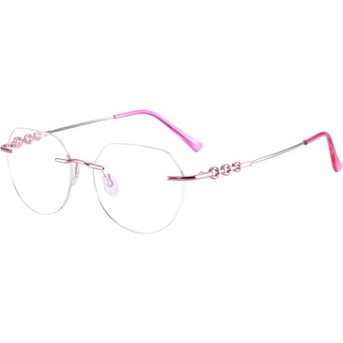 Fashion Colorful Memory Metal Round Men and Women Rimless Spectacles Frame For Lenses Myopia Reading Multifocal