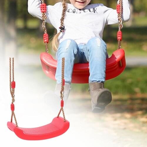 Childrens Adult Garden Swing Set Hanging Seat Toys Adjustable Ropes Plastic Strong Bearing Rainbow Curved Board Swing Chair