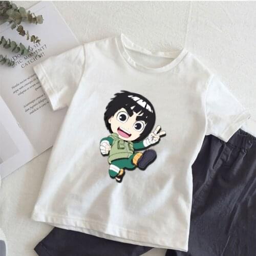 New Fashion Anime Naruto T Shirt New Rock Lee Character Design T-shirt Boys Kids Cartoons Short Sleeve Tops T-shirt Modal Tees