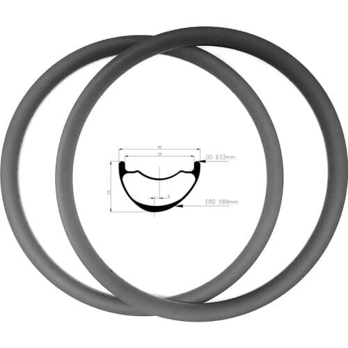 29er carbon mtb bike rim XC 40x25mm Asymmetry tubeless bicycle rims Mountain bike rim ERD 589mm 460g aro 29 bike wheel