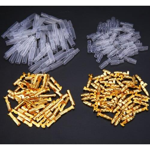 50 Set 3.9mm Male Female Motorcycle Bullet Connector Socket Classic TerminalS For Cable Wire of 1.0 mm to 2.5 mm