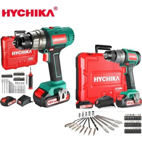 HYCHIKA18V Brushless Electric Drill 60Nm Cordless Screwdriver 2000mAh Battery Screwdriver Electric Drill Combination Tools