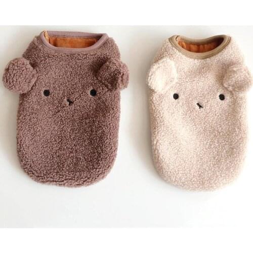 Pet Warm Clothes For Small Medium Dogs Cats Bear Design Vest Suit For Chihuahua Yorkshire Terrier Costume Puppy Winter Clothing