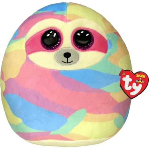 Ty Big Eyes Pink Colorful Sloth Round Pillow Kawaii Soft Stuffed Plush Animal Doll Kids Toys Childrens Birthday Gifts 15/30CM