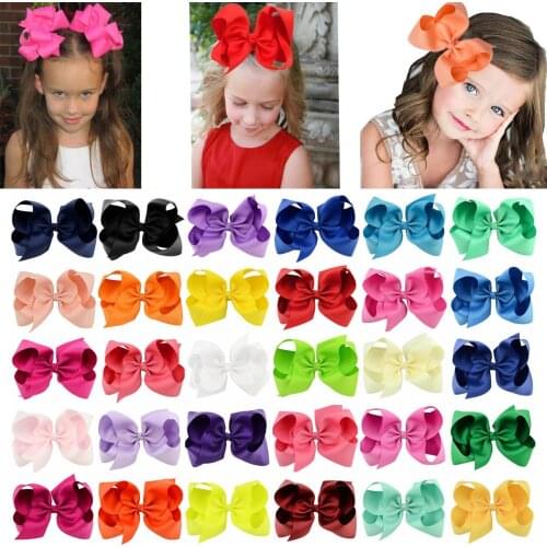 10pcs/set Solid Colors Grosgrain Ribbon Bows Clips Hairpin Girls hair bows Boutique Hair Clip Headwear Kids Hair Accessories