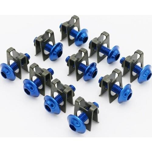 Colorful 10x 6mm Motorcycle Fairing Bolt Nut Spire Speed Fastener Clip Screw For Harley universal motorcycle