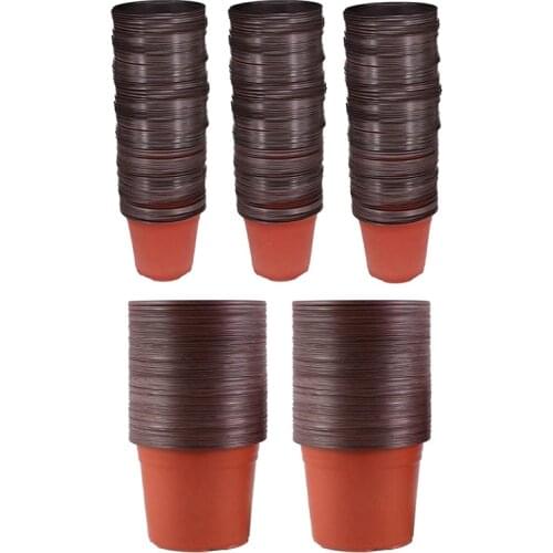 100 Pcs 15Cm Seedling Flower Pots, Two-Color Pots Flower Pots & 150Pcs 12Cm Flower Seedlings Planter Pot/Pots