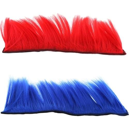 2pcs DIY Helmet Mohawk Hair Punk Hair for Motorcycle Ski Snowboard Helmets - Red and Blue, 30cm