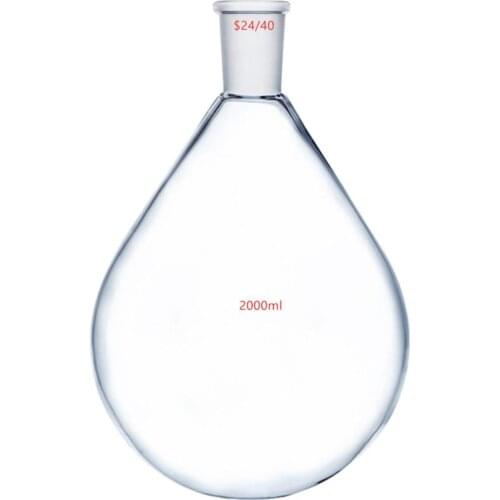 2000ml,24/40,Glass Recovery Flask,2 litre Rotary Evaporator Kjelda Bottle Pyriform Vessel