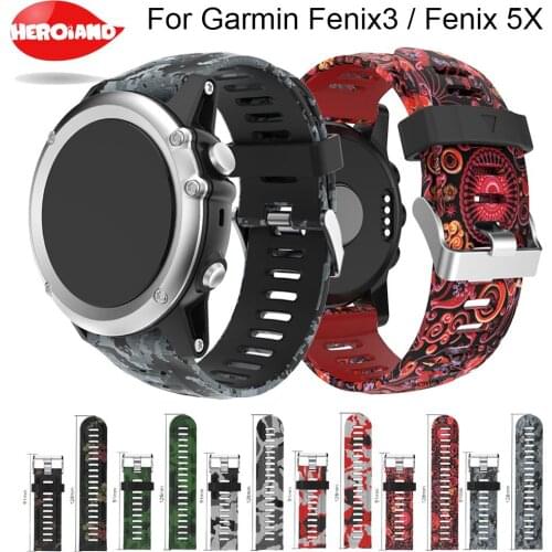 26mm Silicone Watch Strap Replacement for Garmin Fenix 5X/5X Plus Outdoor Sport wrist Band for Garmin Fenix 3 Watchband Straps