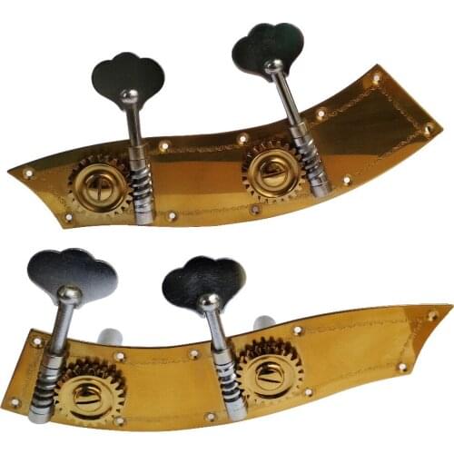 4/4 3/4 Universal Double bass handle The copper base plate pattern worm gear plate Titanium-gold bright Chromium SL506