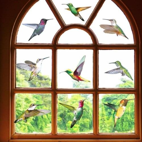 9pcs Delicate Bird Wall Stickers Anti-collision Window Decals Wall Art Decor