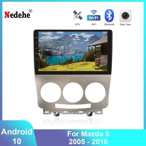 Quad Core 2DIN Android 10.0 Autoradio Car Multimedia Player Head Unit GPS Navigator for Mazda 5 2005-2010 Bluetooth Wifi