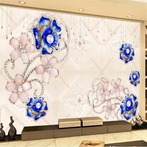 Beibehang Custom wallpaper 3d mural romantic beautiful jewelry boutique rose background wall paper 5d mural papel de parede 8d