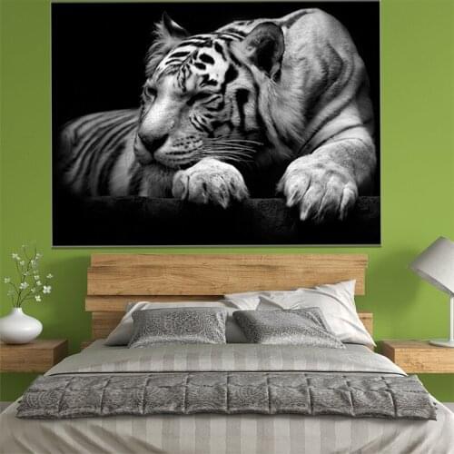 White Tiger Canvas Painting on The Wall Wild Animals Posters and Prints Wall Art Decorative Pictures for Living Room Home Decor