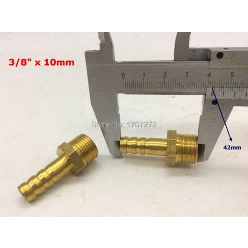Free shipping copper fitting 10mm Hose Barb x 3/8" inch male BSP Brass Barbed Fitting Coupler Connector Adapter
