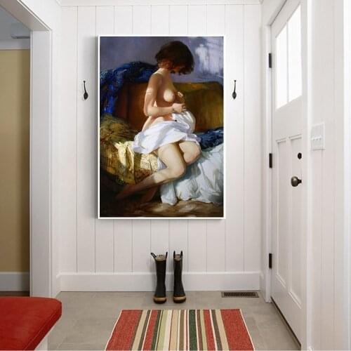 Citon Canvas Art Oil painting Sergey Marshennikov《Nude Woman(light and shadow)》Artwork Picture Modern Wall decor Home Decoration