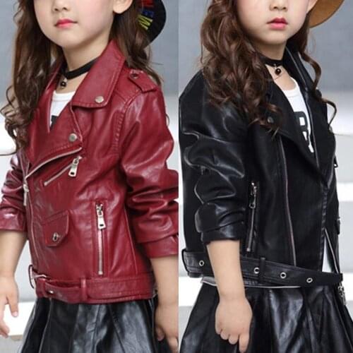 Jacket Clothes For Girls Childrens Jacket Girl Boy Motorcycle Jacket Kid Outwear Solid Color Zipper Coat одежда для девочек