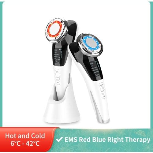 Facial Massager LED light therapy Sonic Vibration Wrinkle Removal Skin Tightening Hot Cool Treatment Skin Care Beauty Device