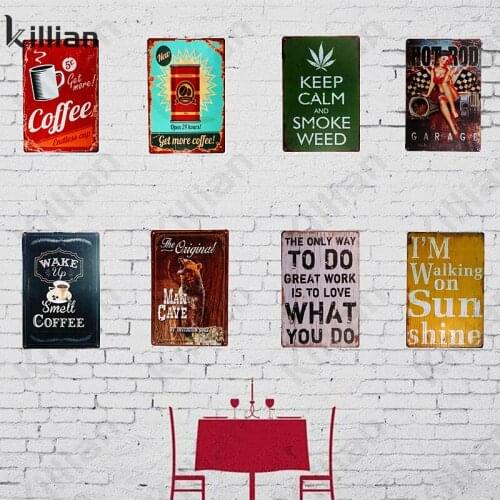 Retro Metal Plate Text Warning Sign Metal Painting Coffee Drink Metal Plaque Bar Club Wall Metal Poster Fashion Home Decoration