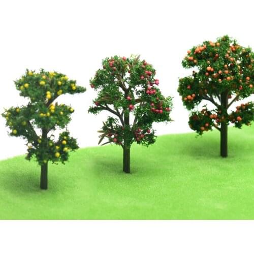 10pcs DIY Model Fruit Trees plastic Model Landscape Architectural Train Layout Garden Scenery Miniature Toy