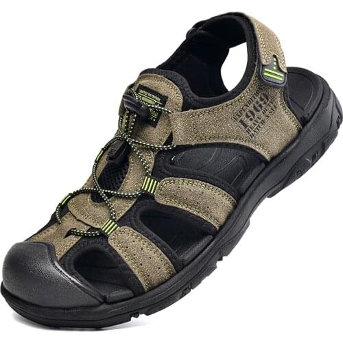 Men Sandals Comfortable Leather Summer Sneakers Man 2021 New Fashion Male Beach Outdoor Light Water Shoes Sandals Men Sneakers