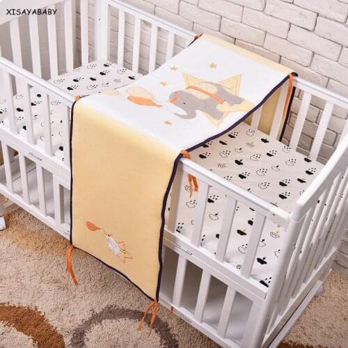 New Soft crib bumper baby Cot bed Protection Breathable Bed Around Cushion Baby Bumpers in The Crib Elephant 40*180cm