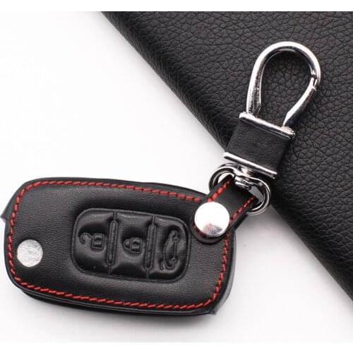 Genuine leather car key case Keyboard cover For LADA Sedan / Largus / Kalina / Granta / Vesta 3 button car keys accessories