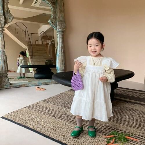 Autumn New Arrival korean style girls clothing sets long sleeve princess dress with suspender dress sweet sets for baby girls