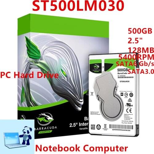 New HDD For Seagate Brand BarraCuda 500GB 2.5" SATA 6 Gb/s 128MB 5400RPM For Internal Hard Disk For Notebook HDD For ST500LM030