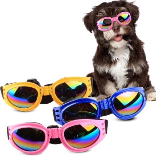 6 Colors Pet Goggles Dog Sunglasses Colorful UV Eyewear Protection with Adjustable Strap for Big Dogs Waterproof adn Windproof