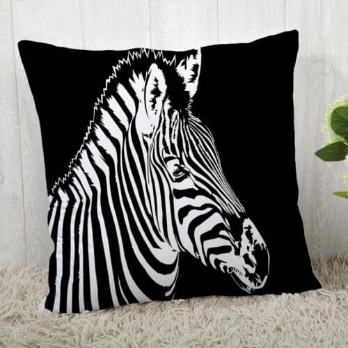 Wholesale 45*45 Pillow Case Black and white zebra For Wedding Pillow Cover Cartoon Pillowcases
