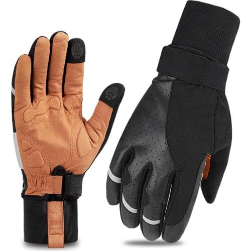 Cycling Gloves Winter Fleece Warm Full Finger Touch Screen Gloves Women Men Windproof MTB Bicycle Motorcycle Skiing Gloves