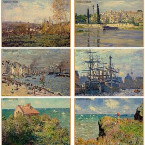 Landscape oil painting classic retro poster bar home decoration painting