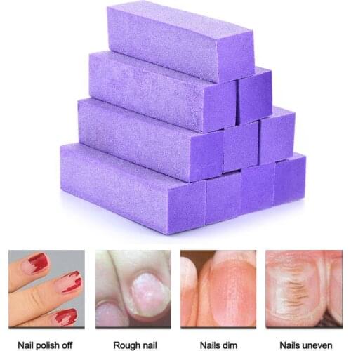 10Pcs Buffing Nail Sponge Sanding Block Nail Polish Durable Undamaged Nails Unisex Nail File Pedicure Manicure Nail Art Tools