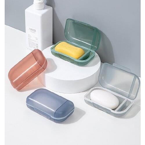 Portable Soap Box Bathroom Soap Dish Holder Travel Sope Holder Bathroom Waterproof Storage Case with Cover