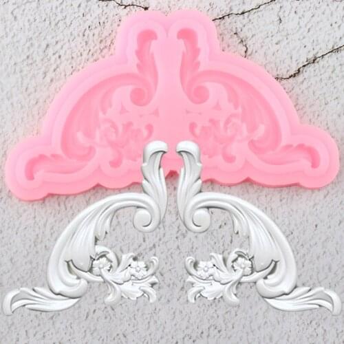 DIY Flower Cake Border Silicone Molds Scroll Relief Fondant Mold Cake Decorating Tools Cupcake Candy Chocolate Gumpaste Moulds