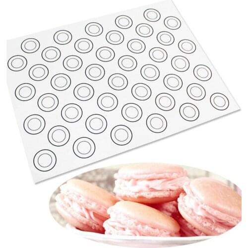 40*30cm Macaron Silicone Mat Dough Rolling Mat Bakeware 44 Circles Baking Sheet Non-Stick Liner Mat Food Safe Tray Oven Liner