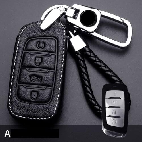 Dedicated Leather Car Key Cover Case for Changan CS75 Eado Dt Xt CS55 CS35 Plus CS85 Car Key Case Protection Ring Accessories