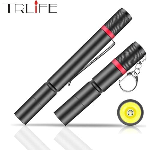 Portable Pen Light Mini LED Medical Flashlight Aluminum LED Torch XPE lamp beads 1 Mode By AAA With Clip or Hang buckle