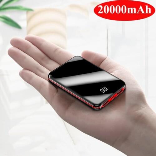 20000mAh Mini Power Bank for Xiaomi Huawei iPhone Samsung Powerbank Portable Charger External Battery Pack Power Bank Poverbank